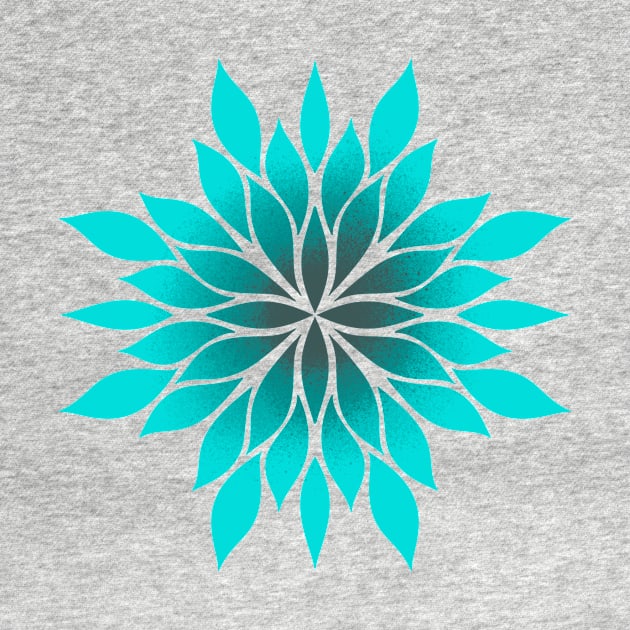 aqua floral symmetrical pattern by stupidpotato1